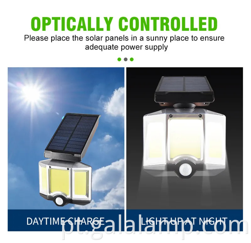 Lâmpada de parede de indução com corpo ABS para iluminação solar